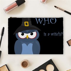 Halloween Witch - Blue Owl Cosmetic Bag (large)  by Valentinaart