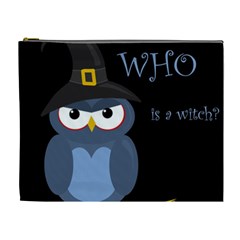 Halloween Witch - Blue Owl Cosmetic Bag (xl) by Valentinaart