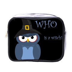 Halloween Witch - Blue Owl Mini Toiletries Bags by Valentinaart