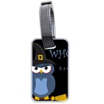 Halloween witch - blue owl Luggage Tags (Two Sides) Back