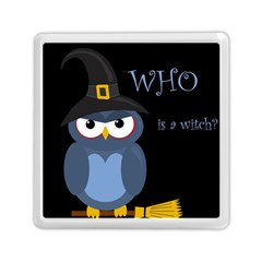 Halloween Witch - Blue Owl Memory Card Reader (square)  by Valentinaart