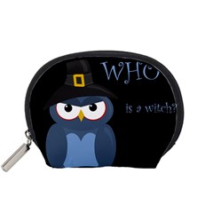 Halloween Witch - Blue Owl Accessory Pouches (small)  by Valentinaart