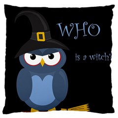 Halloween Witch - Blue Owl Standard Flano Cushion Case (one Side) by Valentinaart