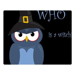 Halloween Witch - Blue Owl Double Sided Flano Blanket (large)  by Valentinaart