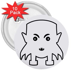 Petit Vampire Cartoon Illustration 3  Buttons (10 Pack)  by dflcprints