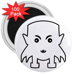 Petit Vampire Cartoon Illustration 3  Magnets (100 Pack) by dflcprints