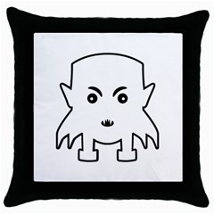 Petit Vampire Cartoon Illustration Throw Pillow Case (black) by dflcprints