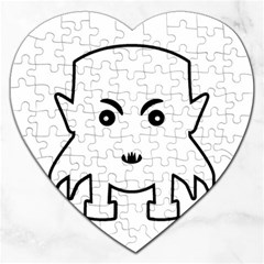 Petit Vampire Cartoon Illustration Jigsaw Puzzle (heart) by dflcprints