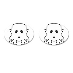 Petit Vampire Cartoon Illustration Cufflinks (oval) by dflcprints