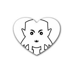 Petit Vampire Cartoon Illustration Rubber Coaster (heart)  by dflcprints