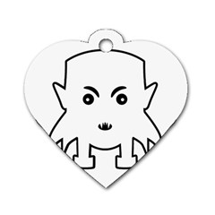 Petit Vampire Cartoon Illustration Dog Tag Heart (two Sides) by dflcprints