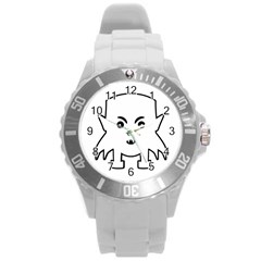 Petit Vampire Cartoon Illustration Round Plastic Sport Watch (l) by dflcprints