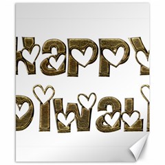 Happy Diwali Greeting Cute Hearts Typography Festival Of Lights Celebration Canvas 8  X 10  by yoursparklingshop