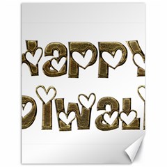 Happy Diwali Greeting Cute Hearts Typography Festival Of Lights Celebration Canvas 18  X 24   by yoursparklingshop