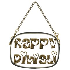 Happy Diwali Greeting Cute Hearts Typography Festival Of Lights Celebration Chain Purses (one Side)  by yoursparklingshop