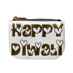 Happy Diwali Greeting Cute Hearts Typography Festival Of Lights Celebration Mini Coin Purses by yoursparklingshop