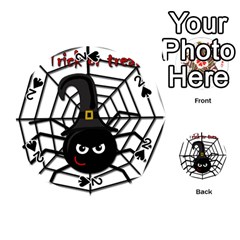 Halloween Cute Spider Playing Cards 54 (round)  by Valentinaart