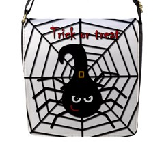 Halloween Cute Spider Flap Messenger Bag (l)  by Valentinaart