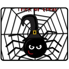 Halloween Cute Spider Double Sided Fleece Blanket (medium)  by Valentinaart