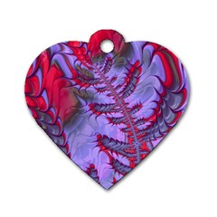 Freaky Friday Red  Lilac Dog Tag Heart (two Sides)