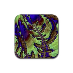 Freaky Friday, Blue Green Rubber Coaster (square)  by Fractalworld