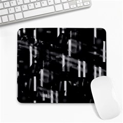 Black And White Neon City Large Mousepads by Valentinaart