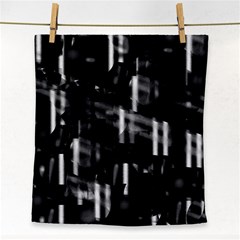 Black And White Neon City Face Towel by Valentinaart