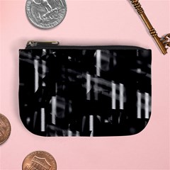 Black And White Neon City Mini Coin Purses by Valentinaart