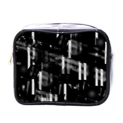 Black And White Neon City Mini Toiletries Bags by Valentinaart