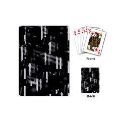 Black And White Neon City Playing Cards (mini)  by Valentinaart