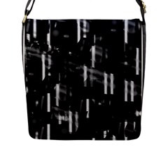 Black And White Neon City Flap Messenger Bag (l)  by Valentinaart