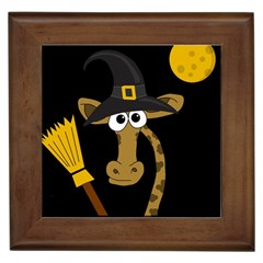 Halloween giraffe witch Framed Tiles