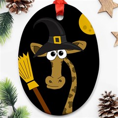 Halloween giraffe witch Ornament (Oval) 