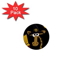 Halloween giraffe witch 1  Mini Buttons (10 pack) 