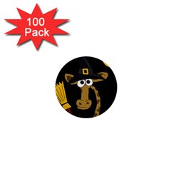 Halloween giraffe witch 1  Mini Buttons (100 pack) 