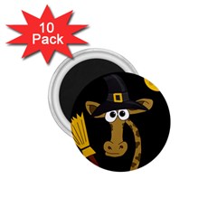 Halloween giraffe witch 1.75  Magnets (10 pack) 