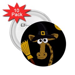 Halloween giraffe witch 2.25  Buttons (10 pack) 