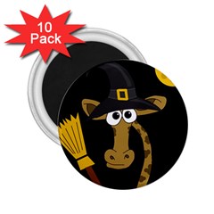 Halloween giraffe witch 2.25  Magnets (10 pack) 