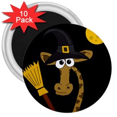 Halloween giraffe witch 3  Magnets (10 pack) 