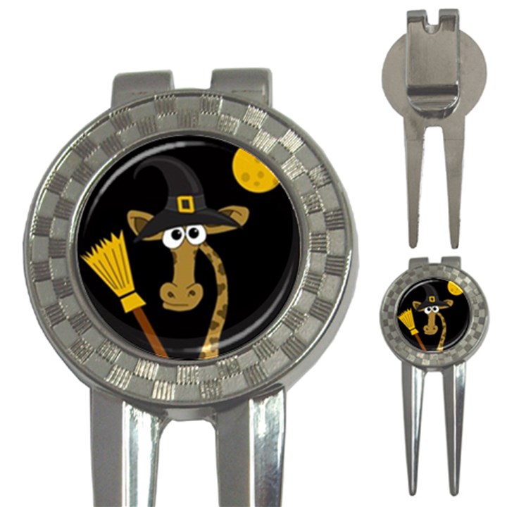 Halloween giraffe witch 3-in-1 Golf Divots