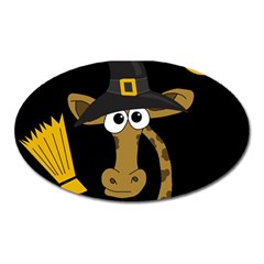 Halloween giraffe witch Oval Magnet