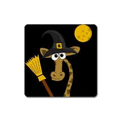 Halloween giraffe witch Square Magnet