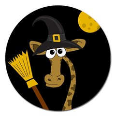 Halloween giraffe witch Magnet 5  (Round)