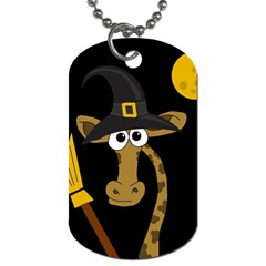 Halloween giraffe witch Dog Tag (One Side)