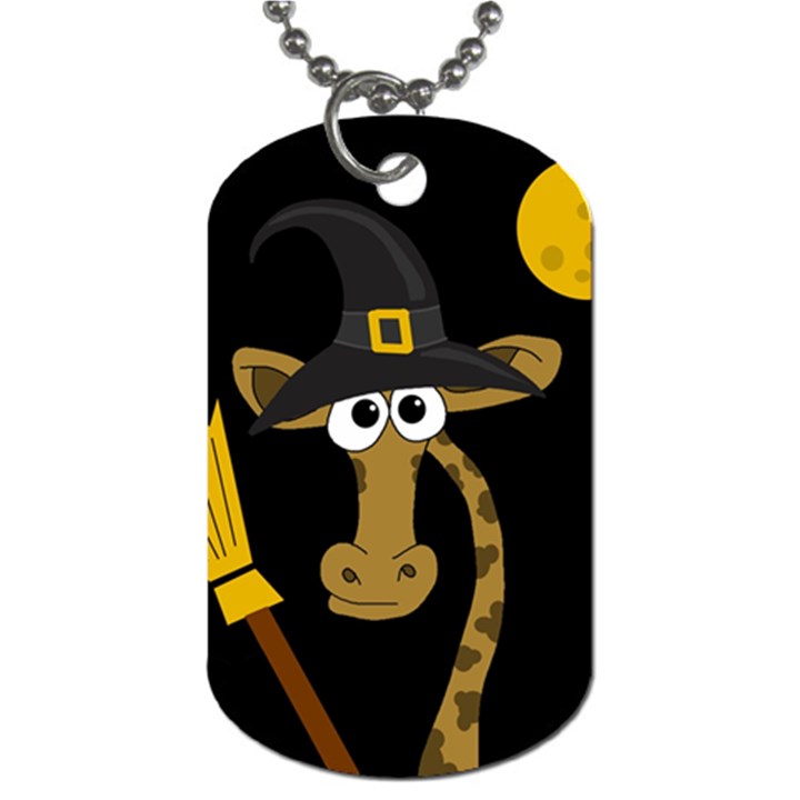 Halloween giraffe witch Dog Tag (One Side)