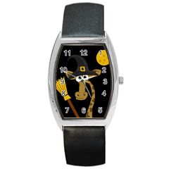 Halloween giraffe witch Barrel Style Metal Watch