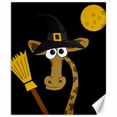 Halloween giraffe witch Canvas 8  x 10 