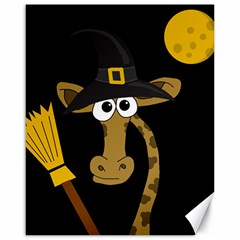 Halloween giraffe witch Canvas 16  x 20  