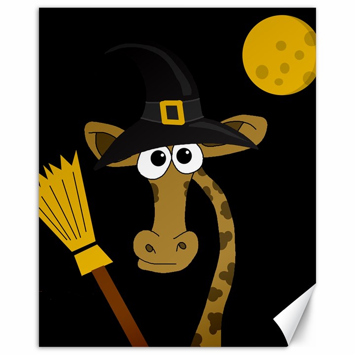 Halloween giraffe witch Canvas 16  x 20  