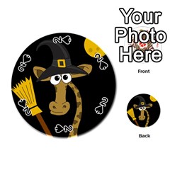 Halloween giraffe witch Playing Cards 54 (Round) 